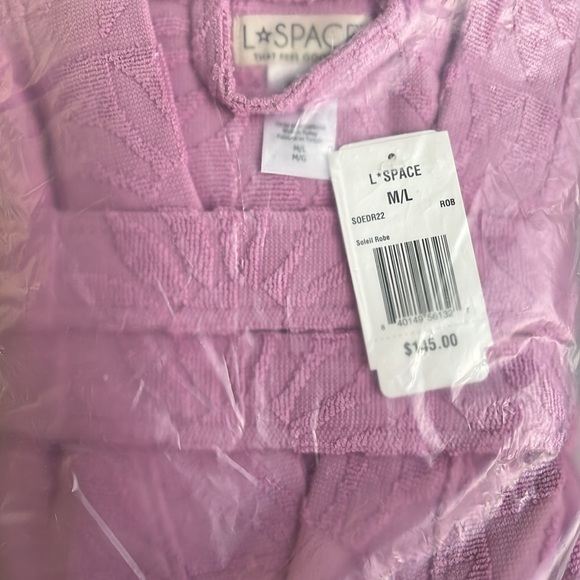 LSPACE SOLIEL TERRY ROBE ROSEBUD PINK/PURPLE SIZE M/L NWT STILL IN POLY BAG - Picture 7 of 9